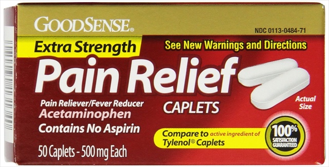 Good Sense Acetaminophen Extra Strength, Pain Reliever - Fever Reducer Caplets, 500 Mg, 50 Count