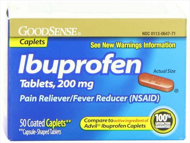 Ibuprofen Caplets, 200 Mg, 50 Count