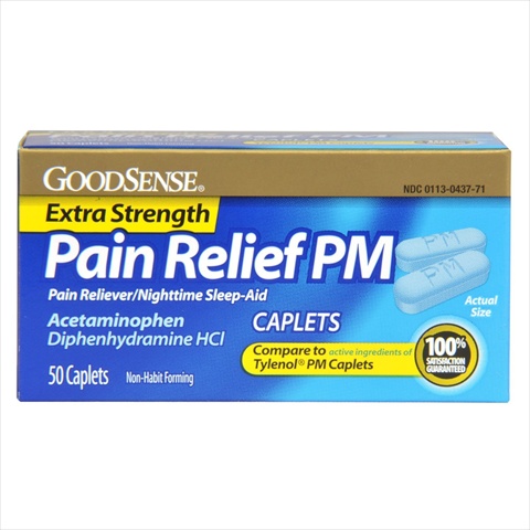 Extra Strength Pain Relief Pm, Pain Reliever-nighttime Sleep Aid 50 Caplets