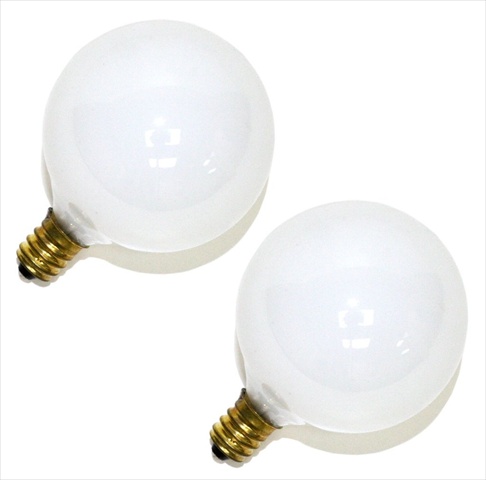 40w 120v G16 5 Decor Globe Light Bulb, White, 2 Pack