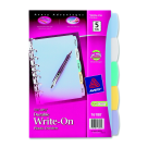 8.5 x 5.5 in. Plastic Durable Write-On Divider With 5-Tab, Multiple Color