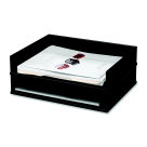 Letter Size Side Load Stackable Desk Tray, Midnight Black