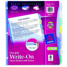 Plastic Durable Write-On Divider With Pocket, Set - 8