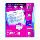 Plastic Durable Write-On Divider With Pocket