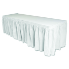 14 Ft. L x 29 in. W Self-Adhesive Backing Table Skirting, White