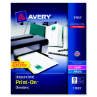 Paper Unpunched Print-On Divider With 8-Tab - White, Pack 5