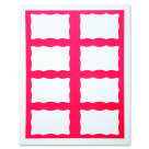 Red Border Self-Adhesive Visitor Badge - White, Pack 200