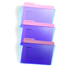 Wall File Box - Letter, Blue, Pack - 3