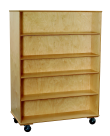 48 W X 24 D X 67 H In. Mobile Double Sided Adjustable Shelf Bookcase, Birch