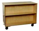 48 W X 24 D X 36 H In. Mobile Double Sided Adjustable Shelf Bookcase, Birch