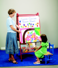 Multi-purpose Mobile Teaching Easel With Spacious Storage, 62 H X 30 W X 26 D In. - Metal