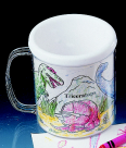 Neil Enterprises 11 Oz. Plastic Snap Together Custom Craft Mug - White & Clear Pack 12 Neil Enterprises 11 Oz. Plastic Snap Together Custom Craft Mug - White & Clear Pack 12