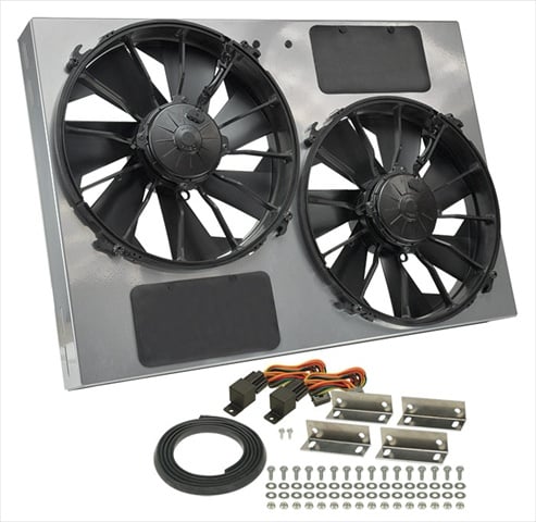 16927 High Output Dual 13 In. Electric Rad Fan Steel Shroud Kit