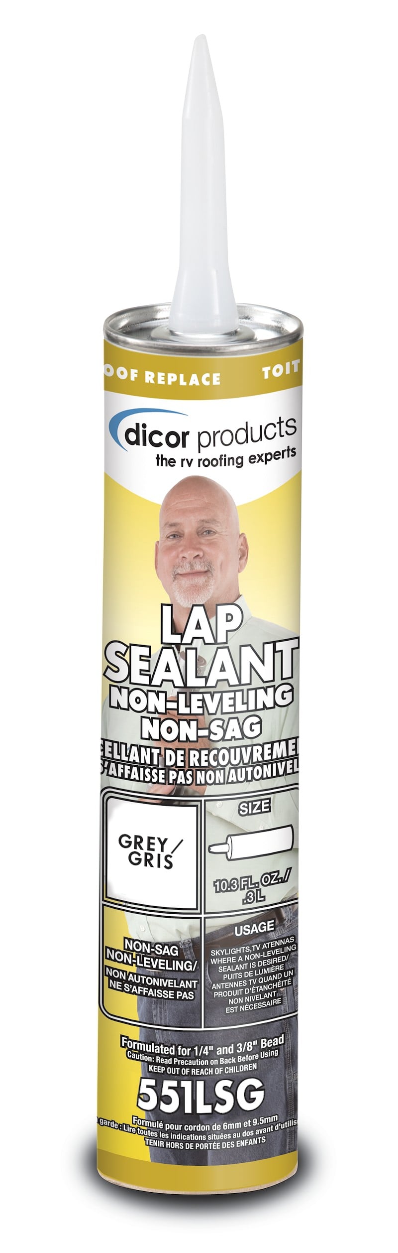 551LSG1 10.3 Oz. Non-Sag Lap Sealant- Grey