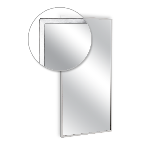U700pm-1836 Angle Frame Mirror, Plastic Acrylic Surface - 18 W X 36 H In.