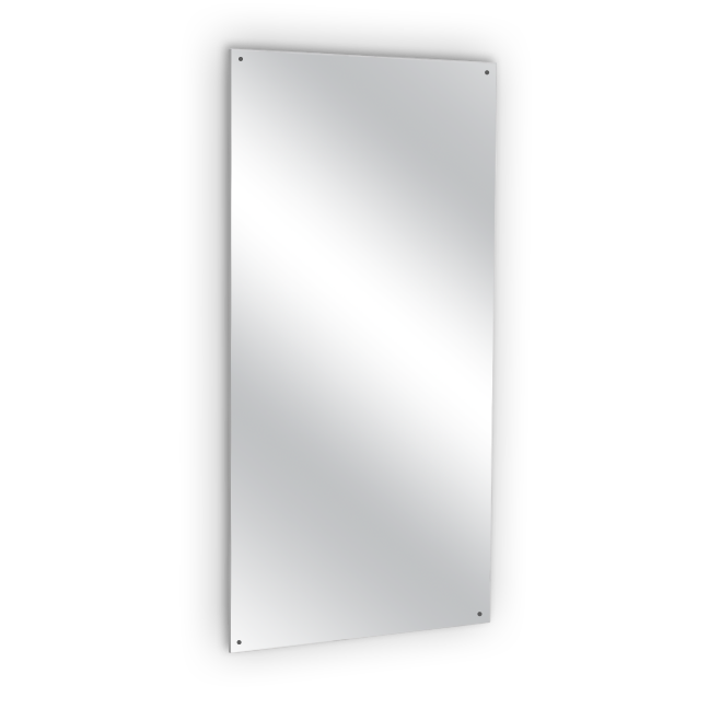 U7018b-1624 Frameless Mirror, No. 8b Stainless Steel Surface - 16 W X 24 H In.
