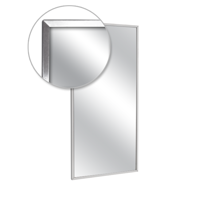 U711-1860 Channel Frame Mirror, Plate Glass Surface - 18 W X 60 H In.