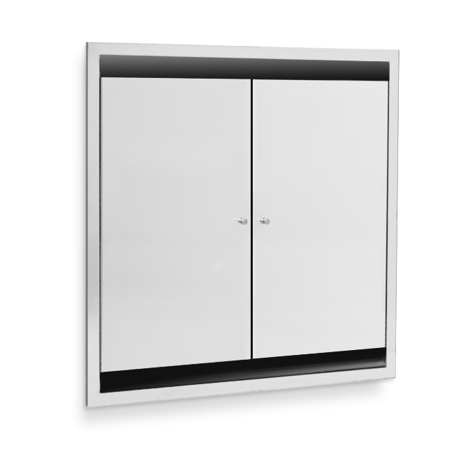 U952-s2 Dual Bed Pan Cabinet - Semi-recessed 2 In. Collar