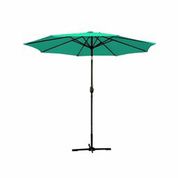 9 Ft. Aluminum Patio Market Umbrella Tilt With Crank - Green Fabric & Black Pole