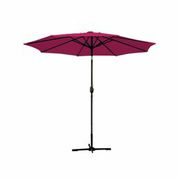 9 Ft. Aluminum Patio Market Umbrella Tilt With Crank - Burgundy Fabric & Black Pole