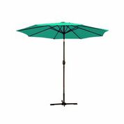 9 Ft. Aluminum Patio Market Umbrella Tilt With Crank - Green Fabric & Bronze Pole