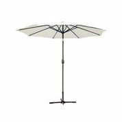 9 Ft. Aluminum Patio Market Umbrella Tilt With Crank - Tan Fabric & Grey Pole