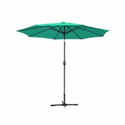 9 Ft. Aluminum Patio Market Umbrella Tilt With Crank - Green Fabric & Grey Pole