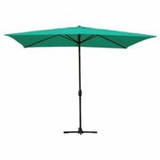 6.5 X 10 Ft. Aluminum Patio Market Umbrella Tilt With Crank - Green Fabric & Black Pole