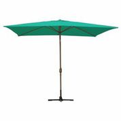6.5 X 10 Ft. Aluminum Patio Market Umbrella Tilt With Crank - Green Fabric & Champagne Pole