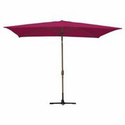 6.5 X 10 Ft. Aluminum Patio Market Umbrella Tilt With Crank - Burgundy Fabric & Champagne Pole