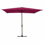 6.5 X 10 Ft. Aluminum Patio Market Umbrella Tilt With Crank - Burgundy Fabric & Bronze Pole