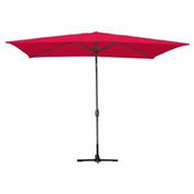 6.5 X 10 Ft. Aluminum Patio Market Umbrella Tilt With Crank - Red Fabric & Grey Pole