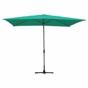6.5 X 10 Ft. Aluminum Patio Market Umbrella Tilt With Crank - Green Fabric & Grey Pole