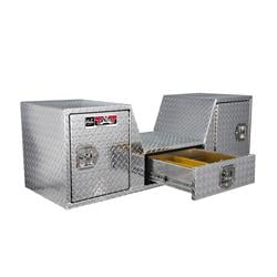 RB257D 57 In. Goose Neck Tailgate Brute Tool Box, Silver