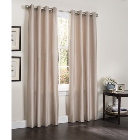 Cp028807 55 X 90 In. Erin Faux Silk Foamback Curtain Panel, Bamboo, Pack Of 2