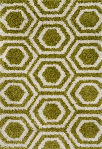 Barcbs-09griv3956 3 Ft. 9 In. X 5 Ft. 6 In. Barcelona Shag Rectangular Shape Power Loomed Area Rug, Green And Ivory