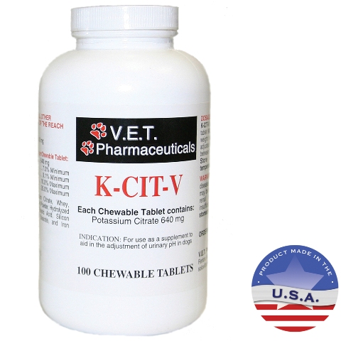 015vbi-kcv100 K-cit-v Potassium Citrate Chewable Tablets