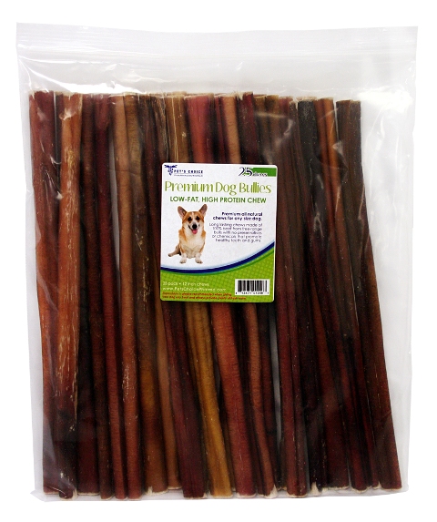 031cw12-pz25 12 In. Bully Sticks For Dogs, Premium All Natural Dog Pizzle Chews