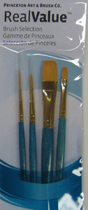 Art Supplies 9172 Real Value Short Handle Set Synthetic Golden Taklon - Set Of 4 Art Supplies 9172 Real Value Short Handle Set Synthetic Golden Taklon - Set Of 4