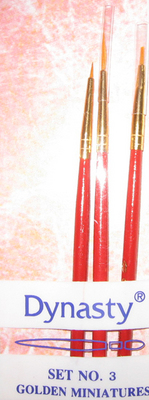 Dynasty Brush Set 3 Taklon Miniature 3 Brush Set Dynasty Brush Set 3 Taklon Miniature 3 Brush Set