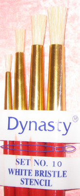 Dynasty Brush Set 10 White Bristle Stencil 4 Brush Set Dynasty Brush Set 10 White Bristle Stencil 4 Brush Set