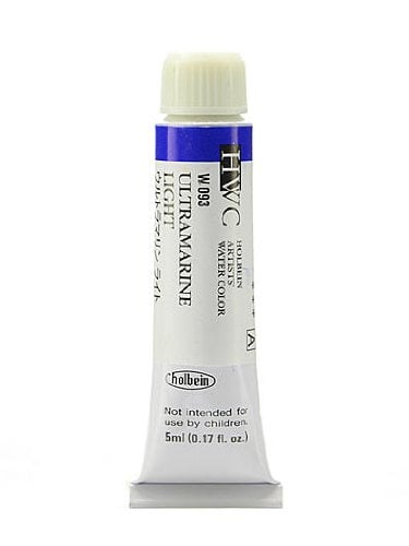 Holbein W093 Watercolor Tube 5 ml. Ultramarine Light Holbein W093 Watercolor Tube 5 ml. Ultramarine Light