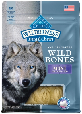 Blue Buffalo Bb10150 Mini Wilderness Wild Bones Dog Dental Chews, 0.62 Lbs.