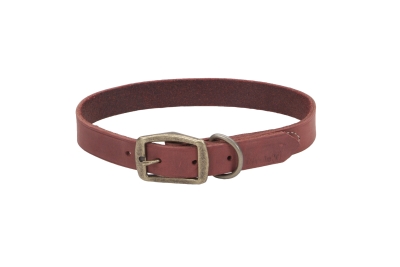 Co31181 24 In. Leather Collar - Brick Red