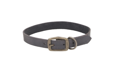 Co31185 24 In. Leather Collar - Slate Grey