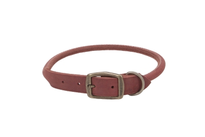 Co32180 22 In. Brick Red Leather Round Collar