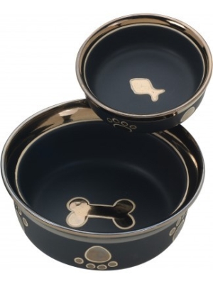 Ep06883 Ritz Copper Rim Black Cat Dish - 5 In.