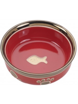 Ep06886 Ritz Copper Rim Red Cat Dish