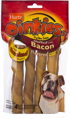 Hartz-wardley Hm13021 Oinkies Twist Stuffed With Bacon Flavor 5.25 In., - Pack - 4
