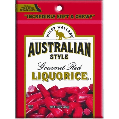 Kennys Candy Kl20100 10 Oz. Wiley Wallaby Liquorice, Red